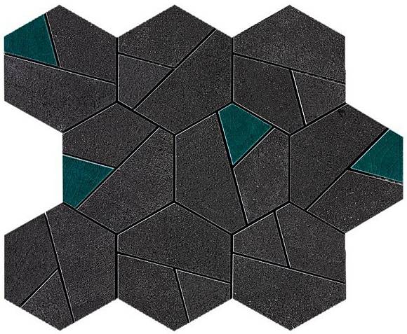 Мозаика Boost Tarmac Mosaico Hex Jade (AN7A) 