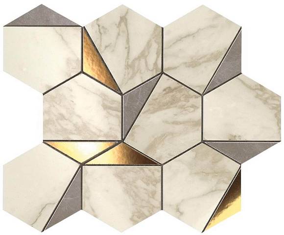 Мозаика Marvel Gold Hex Gris-Calacatta (9EHG) 25,1x29